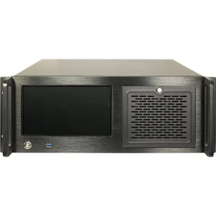 Intertech IPC 4U-4460TFT, 4HE Server mit 8,9" Touch TFT-Monitor, Schwarz, USB 3.0 Anschluss, Staubfilter – Bild 2
