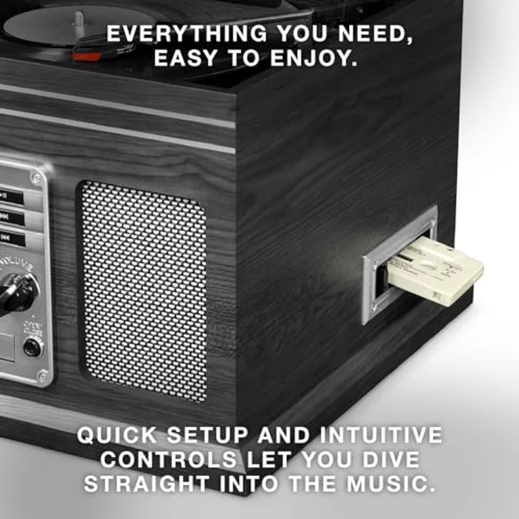 Victrola Classic 6-in-1 Bluetooth Record Player Music Centre - Mahagoni – Bild 8