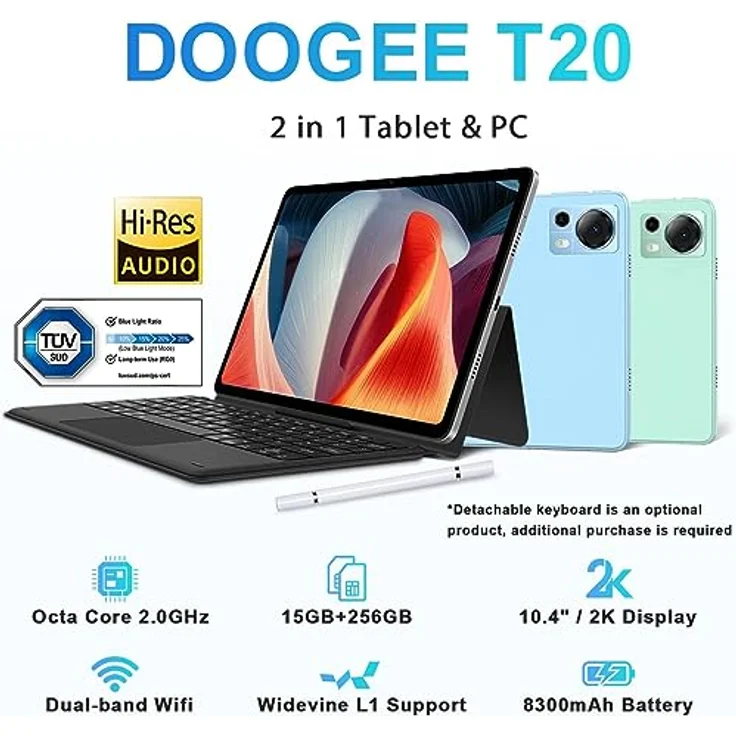 DOOGEE T20 10.4 8GB/256GB 4G Blau - Tablet Marke – Bild 2