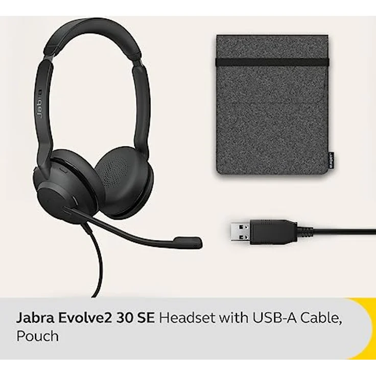 Jabra Evolve2 30 SE Duo UC Schwarz USB-A – Bild 2