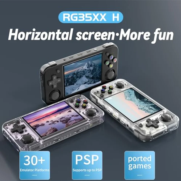 RG35XX H Linux Retro-Handheld-Spielkonsole 35xx H mit Einer 64G-Karte Vorinstallierte 6900-Spiele (ANBERNIC RG35XX H-Black-New) – Bild 2