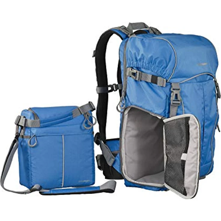 CULLMANN ULTRALIGHT 2in1 Daypack 600+ Foto--Wanderrucksack mit Schultertasche, Innenmaß Kamerafach 240x190x120mm, blau – Bild 2