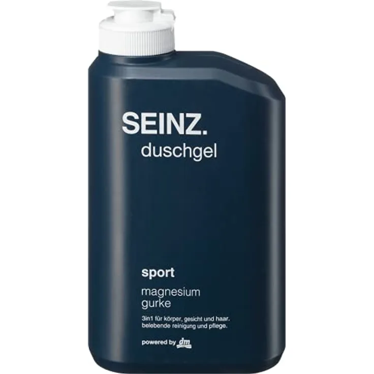 Seinz Duschgel Sport mit Magnesium und Gurke, 300 ml, vegan, aus 97% Recycling-Material, hergestellt in Deutschland