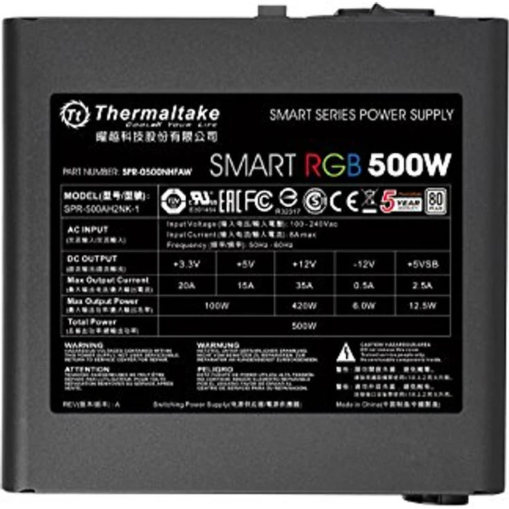 Thermaltake Smart RGB 500W PC-Netzteil (80Plus zertifiziert, ATX) – Bild 4