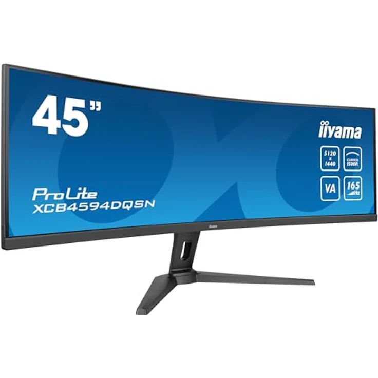 iiyama Prolite XCB4594DQSN-B1 Curved 113cm 45" VA LED-Monitor DQHD 165Hz HDMI DP USB3.2 USB-C Dock 90W RJ45 KVM-Switch HDR400 Höhenverstellung FreeSync schwarz - Preisvergleich – Bild 1