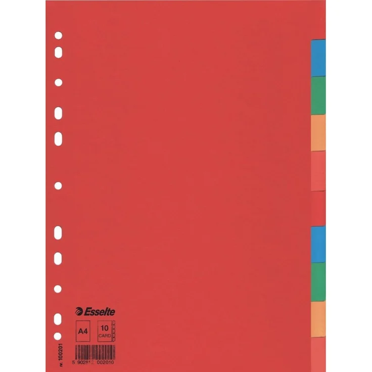 ESSELTE Aktenordner für A4, 10 Blatt, Karton, ohne Deckblatt, kräftige Farben (225x297 mm)