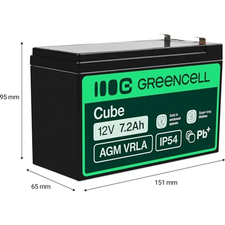 Green Cell USV-Akku, 7.2 Ah, Schwarz, Sealed Lead Acid (SLA) – Bild 2
