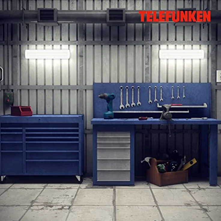 Telefunken - Led Unterbauleuchte 67 Cm, Led Deckenlampe Keller, Led Leiste Küchenschrank, Werkstattlampe, Prismenoptik, Neutralweißes Licht, 13 W, 1600 Lm, Weiß – Bild 2