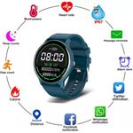 DTC GmbH Smartwatch mit Blutdruckmessung, Fitness-Tracker, Gesundheits-Tracker (1,28 Zoll), IP67, wasserdicht, Rot