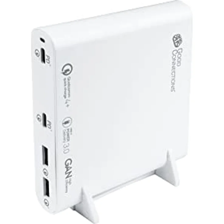 Good Connections USB-Desktop-Schnellladestation 120W, 4-Port mit GaN-Technologie, 2x USB-Câ„¢ und 2x USB-A, weiss, PD 3.0, QC 4+ – Bild 3