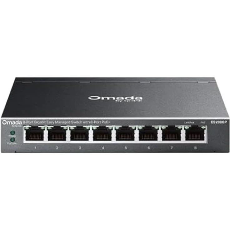 Omada ES208GP, 8-Port Gigabit Easy Managed Netzwerk Switch mit PoE, Schwarz – Bild 2