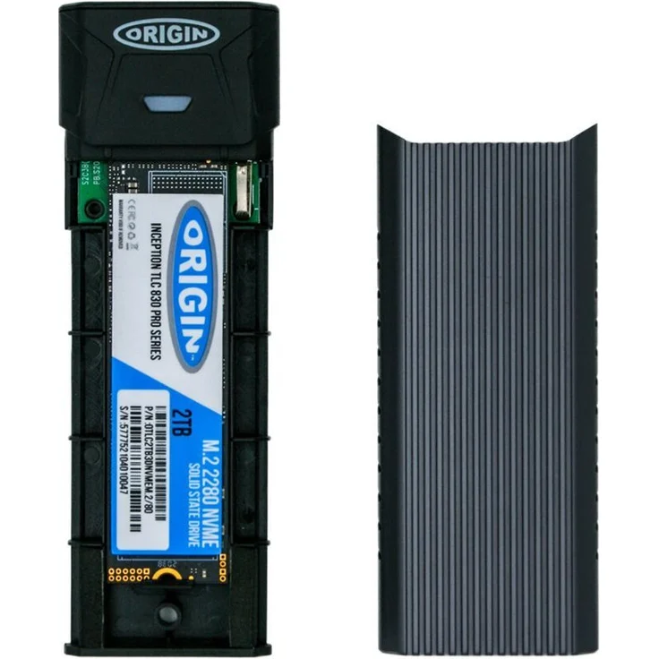 Origin Storage Inception E840 Pro, externe SSD-Festplatte, 512 GB, M.2 2280, USB 3.2 Gen 2, Space-grau