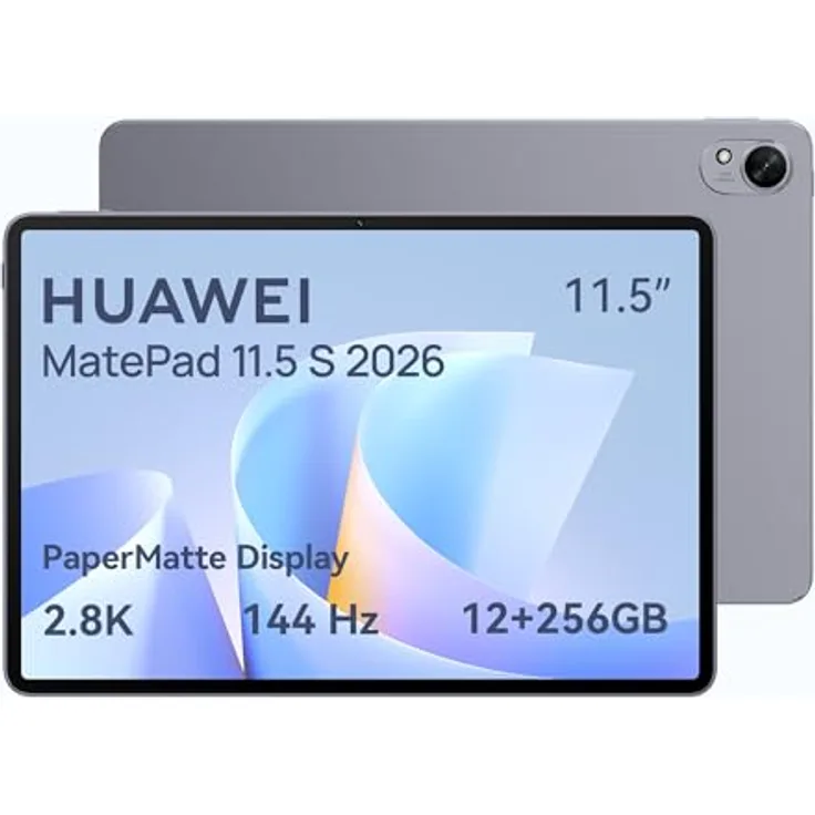 HUAWEI MatePad 11.5 S (2026), Tablet mit 2.8K 144Hz PaperMatte Display, 12GB RAM, 256GB Speicher, 8800 mAh Akku, 40W Supercharge, WiFi 6+, Bluetooth 5.2, Gaming und GoPaint App