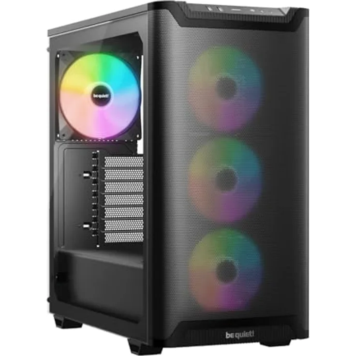 be quiet! Pure Base 501 LX Black PC-Gehäuse mit 4 Light Wings PWM-Lüftern, ARGB-Beleuchtung, hoher statischer Druck, USB 3.2 Gen. 2 Type C