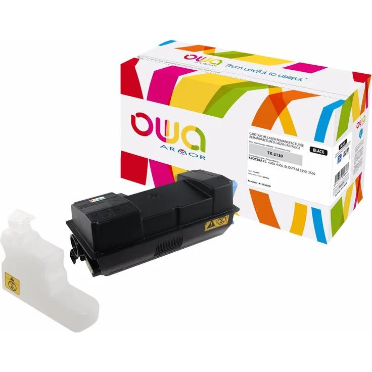 Armor OWA OWA Schwarz, Wiederaufbereiteter Toner für Kyocera Ecosys, bis zu 25.000 Seiten