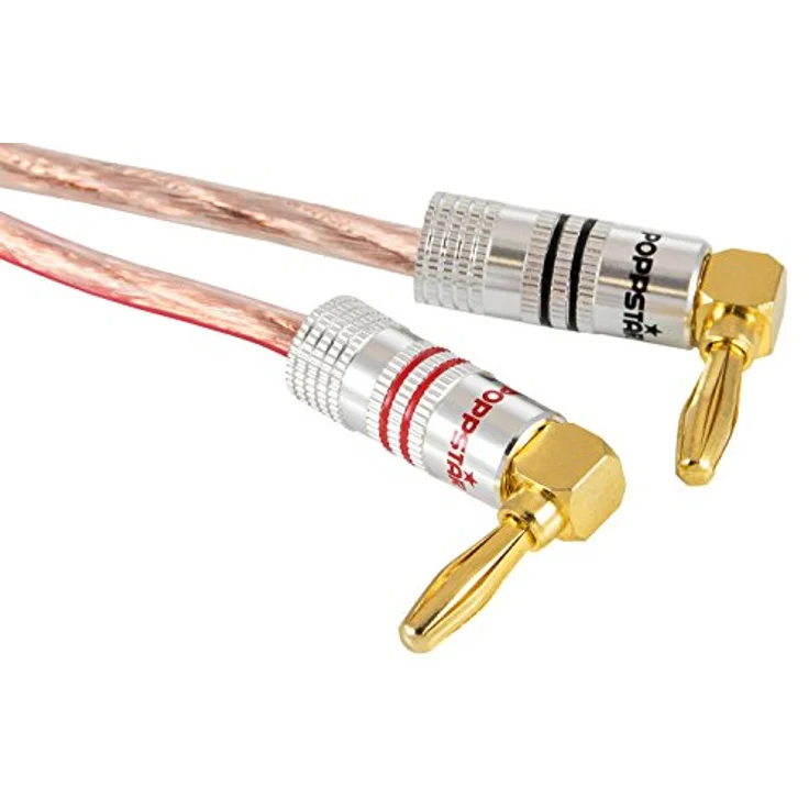 Poppstar 12x High End Bananenstecker gewinkelt, Bananas für Lautsprecherkabel (bis 6 mm²), Lautsprecher, AV Receiver, 24k vergoldete Kontakte (6x schwarz, 6x rot) – Bild 4