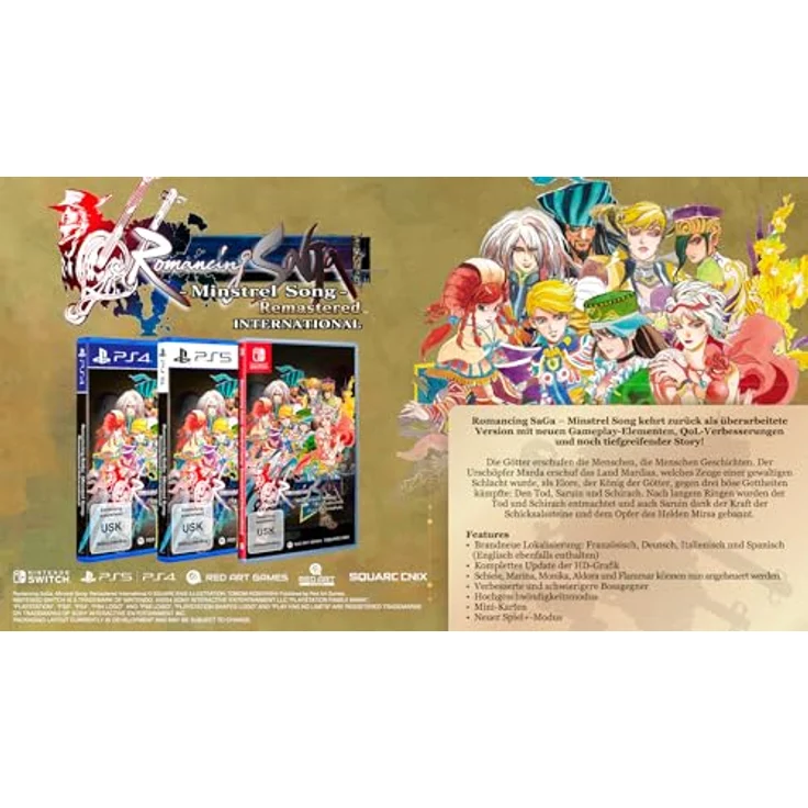 MDM MERIDIEM GAMES ROMANCING SAGA - MINSTREL SONG - REMASTERED INTERNATIONAL PS5, HD-Grafikupgrade mit neuen Gameplay-Features und Charakteren – Bild 2