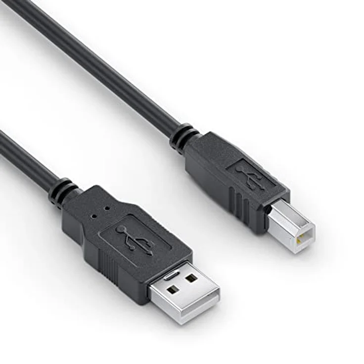 Sonero® USB 2.0 Kabel, Verbindungskabel, Druckerkabel, A-Stecker auf B-Stecker, 480 Mbit/s, schwarz, 1,00m – Bild 1