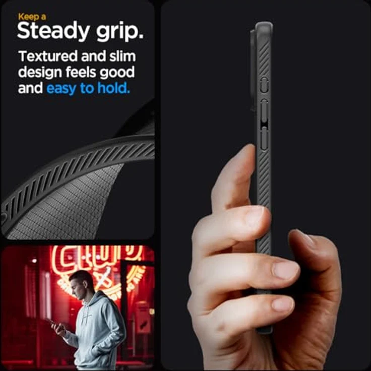 Spigen iPhone 15 Pro Liquid Air Case - Handyhülle Schutzhülle Cover Dünn Slim - Schwarz – Bild 4