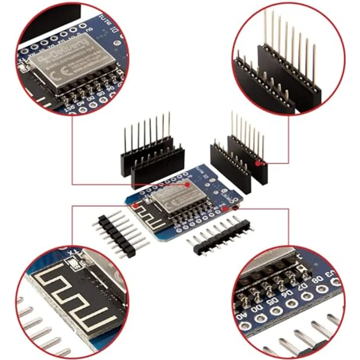 AZDelivery D1 Mini NodeMcu Lua ESP8266 ESP-12E WLAN WIFI Internet Module Entwicklungsboard für Arduino, 100% kompatibel mit WeMos D1 Mini – Bild 3
