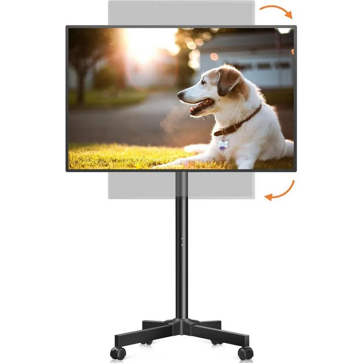 LuxusKollektion Rollbarer TV-Ständer neigbar, höhenverstellbares Kamerastativ aus Metall, 50.8 cm Breite, 127 cm Höhe