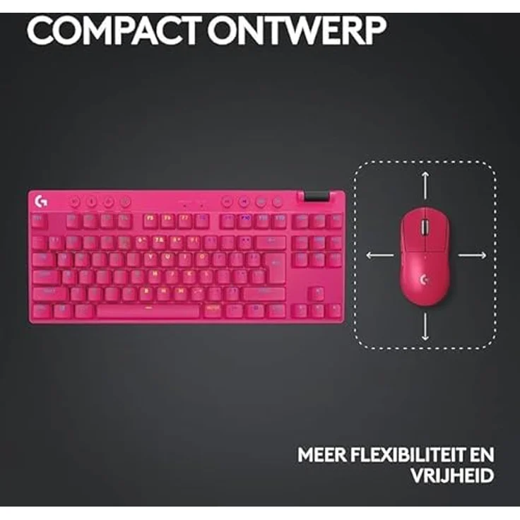 Logitech G Pro X TKL Wireless Gaming-Tastatur, Pink – Bild 4