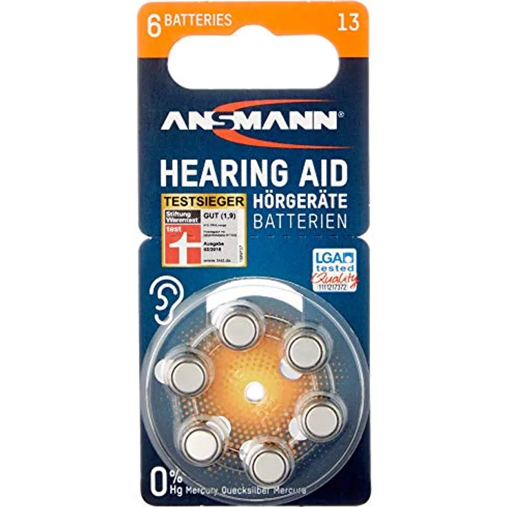Ansmann Hearing Aid Batteries, 6er-Pack