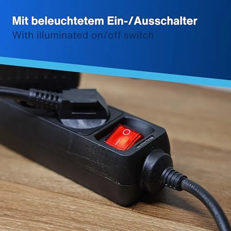 REV Ritter 0512371555 Steckdosenleiste 3 fach mit Schalter KS 1.4 m, schwarz – Bild 6