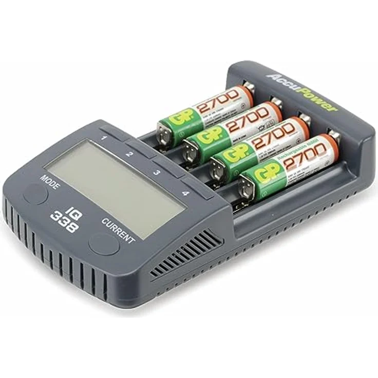 AccuPower Rundzellen-Ladegerät NiCd, NiMH, LiIon IQ338 10440, 14500, 16340, 17355, 17500, 17670, 18490, 18500, 18650, 22650 – Bild 3