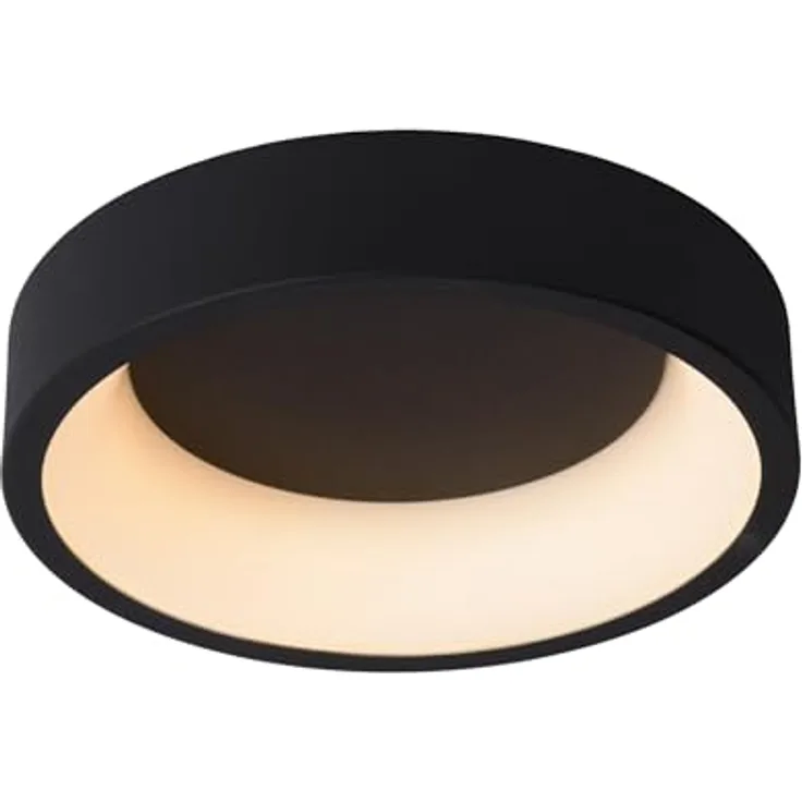 LUCIDE TALOWE LED Deckenleuchte Ø 30 cm LED Dim. 1x20W 3000K Schwarz - Dimmbare Deckenbeleuchtung aus Aluminium