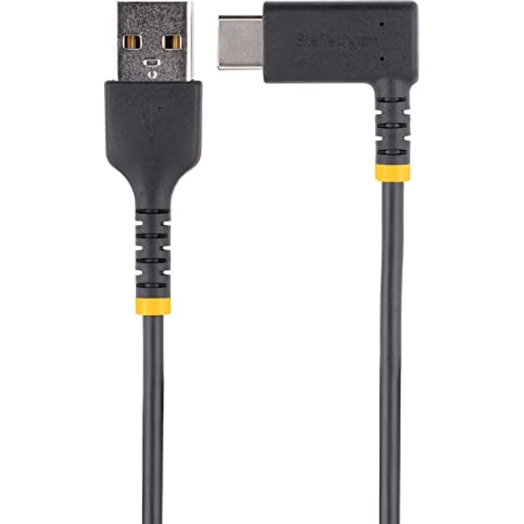 StarTech.com 15 cm USB-A Auf USB-C Ladekabel - USB-C Winkelstecker - Robustes Schnellladekabel Mit Aramidfaser - USB 2.0 A Zu Typ-C - 3A - Kurzes USB Ladekabel Für Handy, Tablets (R2ACR-15C-USB-CABLE) – Bild 2