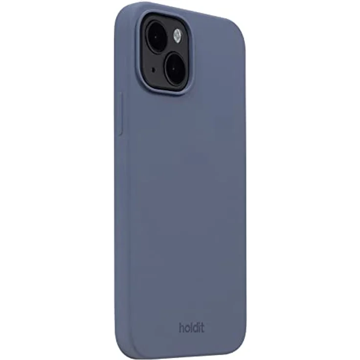 Holdit Silikonhülle iPhone 14/13-0,8mm Ultra dünn Handyhülle Silikon - Trendy Slim Silicone case mit Voller Schutz (erhöhte Kante für Kameraschutz) - Pacific Blue – Bild 2