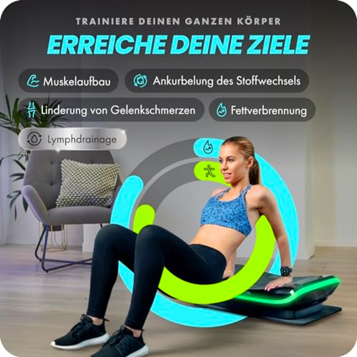 Bluefin Fitness 4D Vibrationsplatte mit 3 leisen Motoren | Magnetfeldtherapie Massage | Ergonomisches Design | 4.0 Bluetooth Lautsprecher | Vibration, Oszillation und Mikrovibration – Bild 4