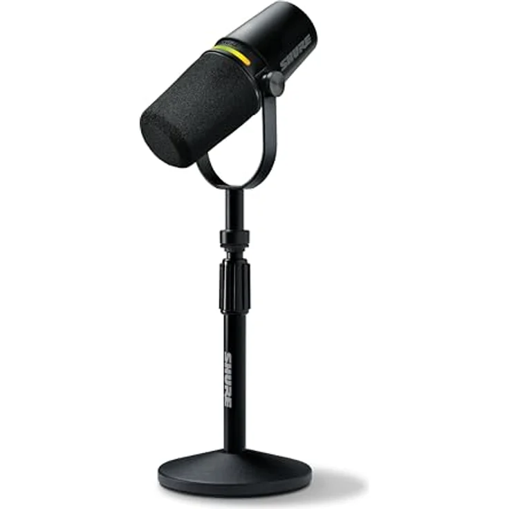 Shure MV7+ Podcast Mikrofon - Verbessertes Audio, LED-Touchpanel, USB-C- und XLR-Ausgänge, Auto-Level-Modus, Pop-Filter, Halleffekte - Schwarz – Bild 1
