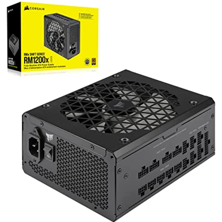 Corsair RM1200x Shift Vollmodulares ATX-Netzteil - Modulare Seitenschnittstelle - ATX 3.0- & PCIe 5.0-kompatibel - Null-Drehzahl-Lüftermodus - 105°C-Kondensatoren - 80 Plus Gold-Effizienz - Schwarz – Bild 1