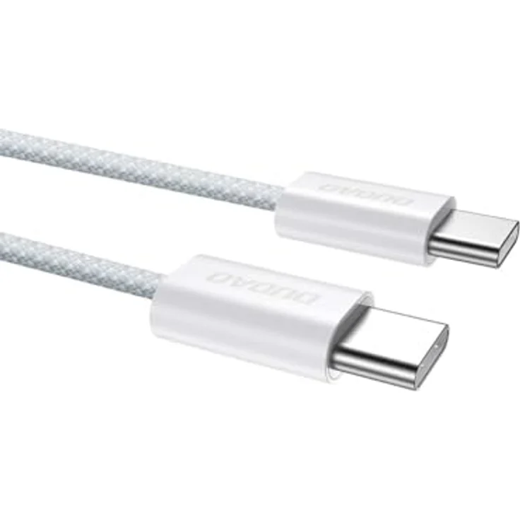Dudao L6C USB-C auf USB-C Kabel, PD 30W, 1m, hellblau, langlebiges Kohlefasergeflecht – Bild 7