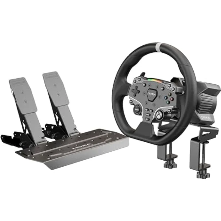 MOZA RACING R3 Racing Set, Gaming-Lenkrad für XBOX und PC mit DD R3 Wheelbase, 22 programmierbaren Tasten und SR-P Lite Pedalen, Schwarz – Bild 1