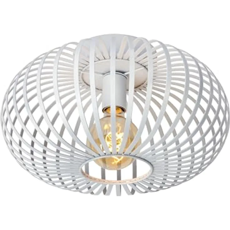 LUCIDE MANUELA - Deckenleuchte - Ø 39,5 cm - 1xE27 - Weiß - LED geeignet, aus Metall, dimmbar