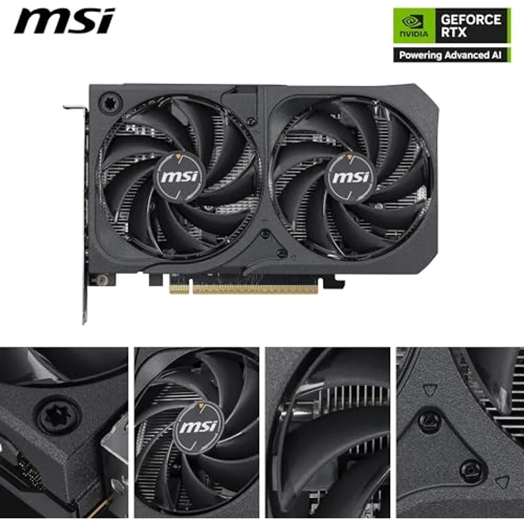 MSI RTX 5050 8GB SHADOW 2X OC, Grafikkarte mit 8 GB GDDR6-Speicher, NVIDIA G-SYNC, Hybrid-Kühlungstechnologie, 7680 x 4320 Pixel Maximalauflösung – Bild 3