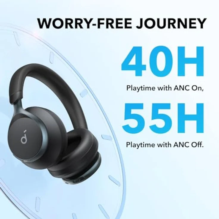 soundcore by Anker Space One, Kabellose Kopfhörer mit adaptivem Noise Cancelling, 40 Stunden Akkulaufzeit, Hi-Res Audio, Bluetooth 5.3 – Bild 5
