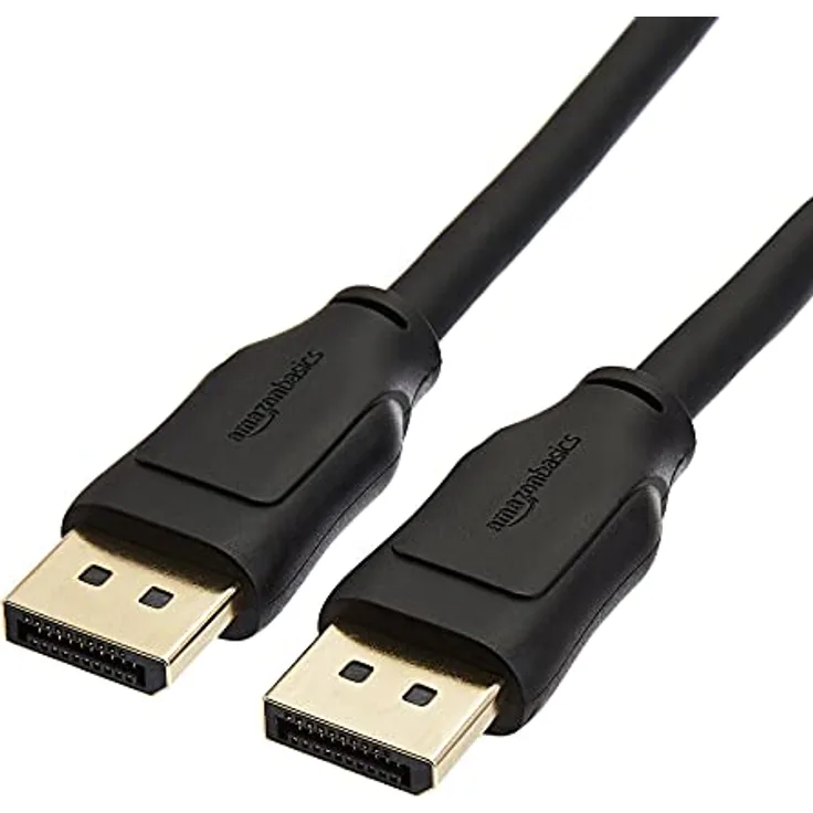 Amazon Basics 8K DisplayPort-auf-DisplayPort-1.4-Kabel mit einer Videoauflösung von 4K bei 120 Hz, 8K bei 60 Hz, HDR-Unterstützung, 1,8 m
