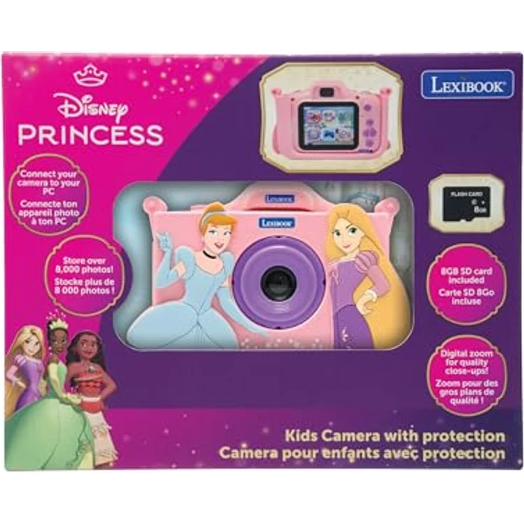 Lexibook DJ078DP, Disney Prinzessin Kinderkamera mit Schutzhülle, integrierter MP3-Player und 15 Foto-Filtern, rosa – Bild 5