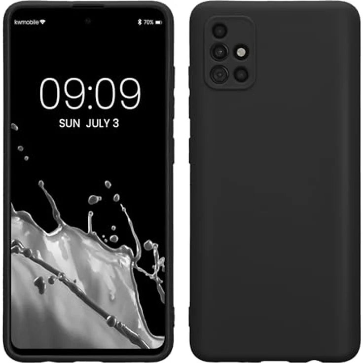 kwmobile Handyhülle für Samsung Galaxy A51 - weiches Silikon Case in Schwarz, rutschfest und reißfest mit präzisen Ausschnitten für Tasten und Kamera – Bild 1