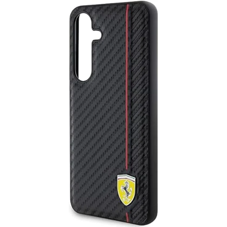 Ferrari Handyhülle Case Galaxy S24, Carbon-Look schwarz, Metall-Logo, 6,2 Zoll, Stoßfest, passgenau – Bild 6