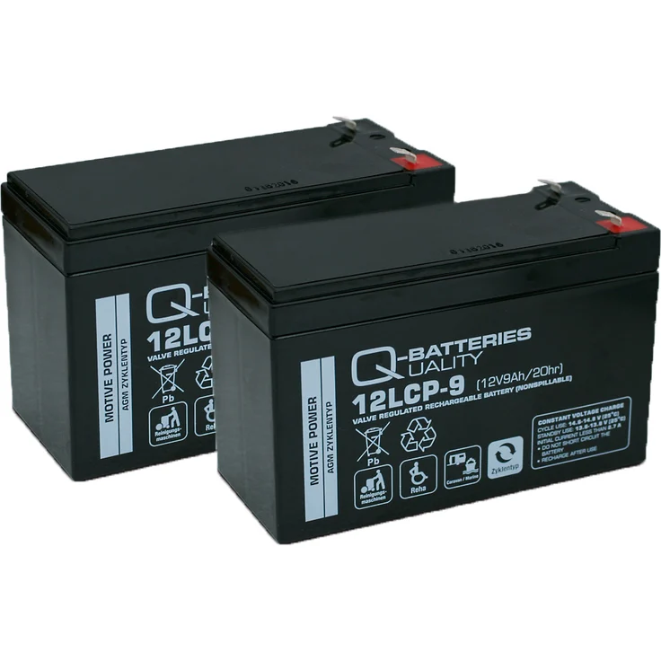 Quality Batteries Q-Batteries Ersatzakku für Treppenlifter 24V 9Ah (2 x 12V), AGM Bleiakku für Patientenlifter 12V 9000mAh, passend für ASK Lifter Fold – Bild 1