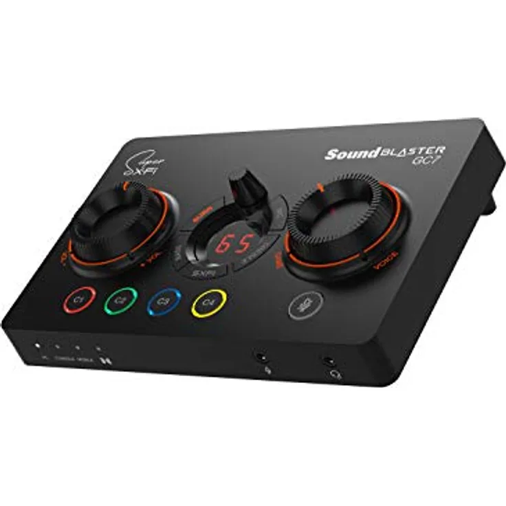 Creative Sound Blaster GC7, externe USB-C Soundkarte mit 7.1 Surround Sound und programmierbaren Tasten, Schwarz