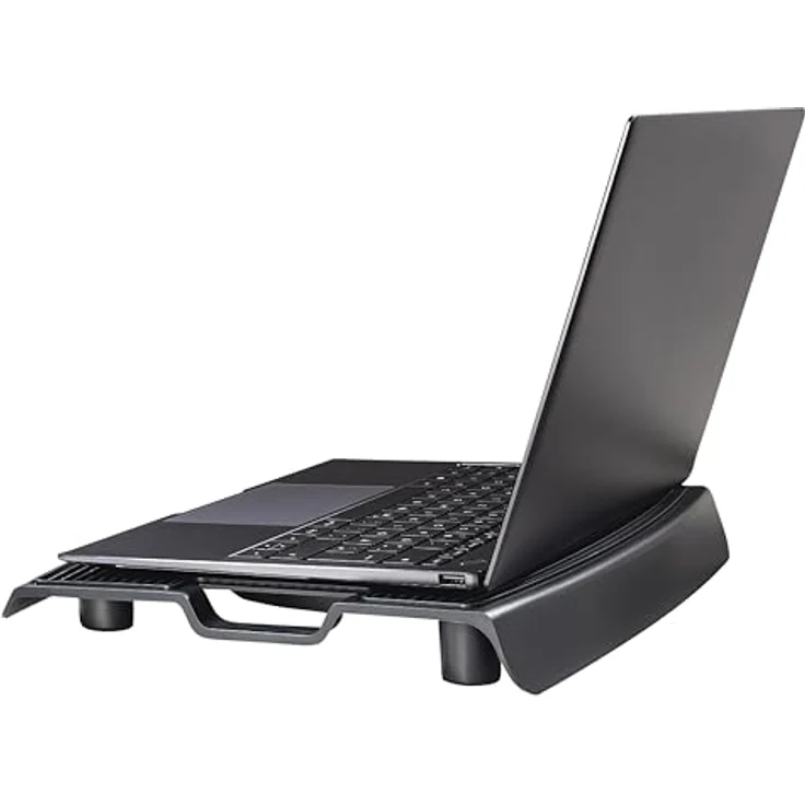 Hama Laptop-Kühlständer Wave für 13,3-15,6 Zoll (33,9-39,6 cm), Ventilator mit blauen LEDs, gummierter Boden, schwarz – Bild 4