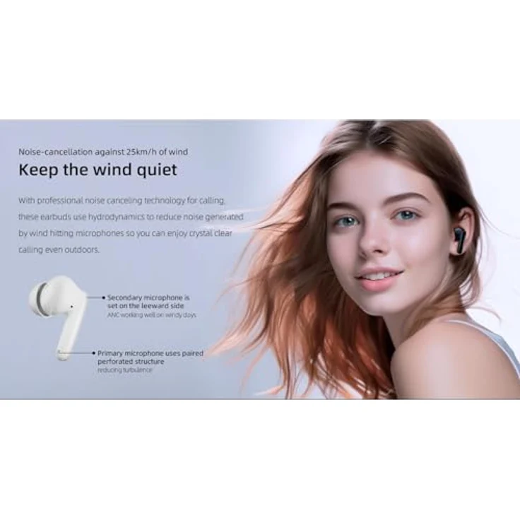 QCY T13 ANC2 In-Ear-Kopfhörer, Bluetooth 5.3 mit aktiver Geräuschunterdrückung, 30 Stunden Spielzeit, antibakterielle Ohrstöpsel, Schwarz – Bild 2