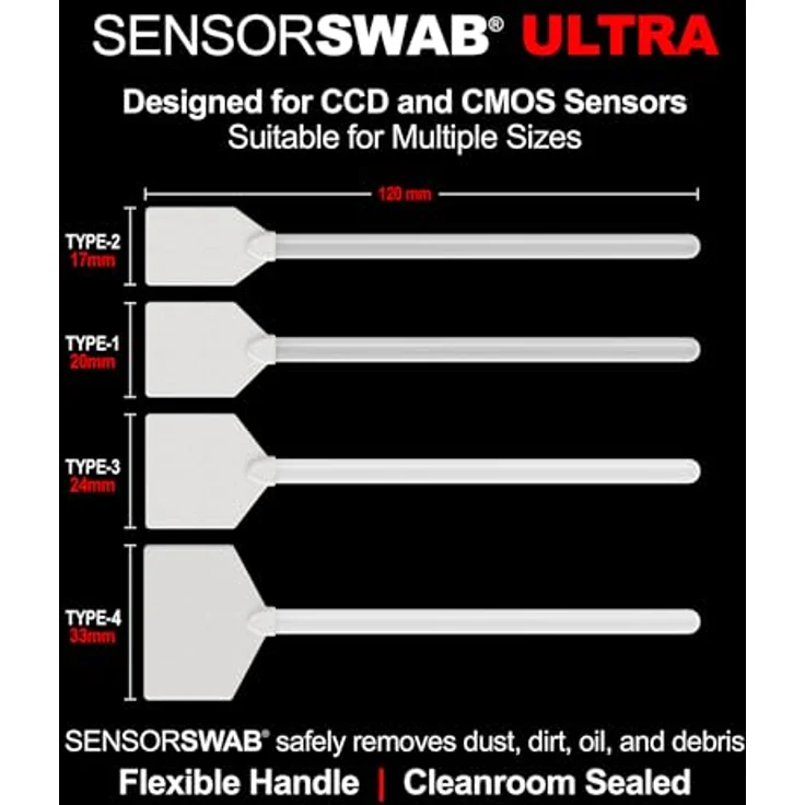Photographic Solutions Sensor Swab Ultra 24mm, Hochwertige Kamera-Sensor-Reinigungssticks für Full Frame SLR & DSLR Kameras, 12er Pack – Bild 4