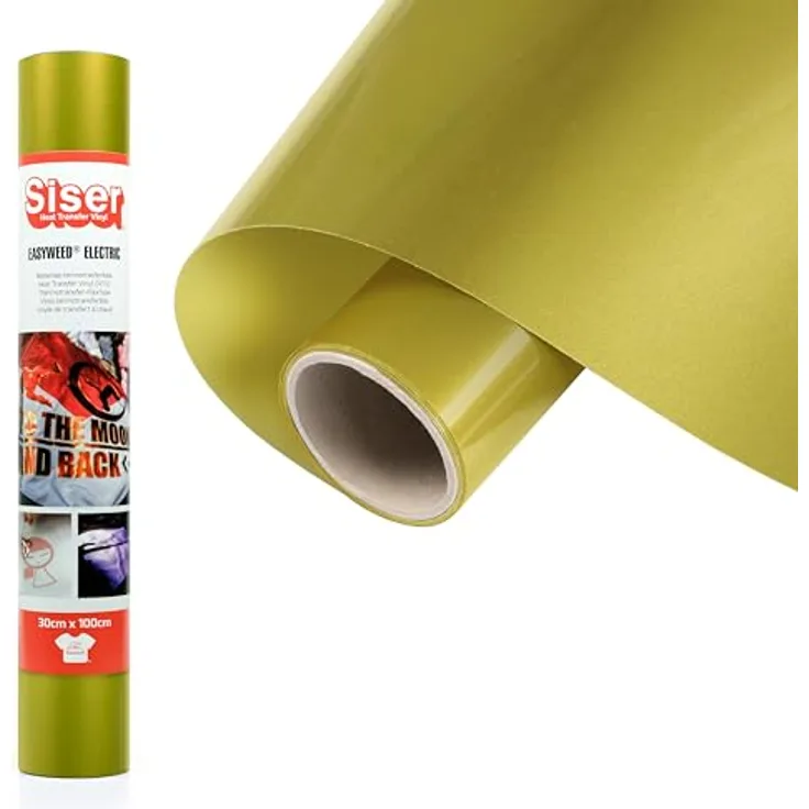 Siser Metal Flexfolie, Schnittbreite 30 cm, goldene Oberfläche mit gebürstetem Metall-Effekt